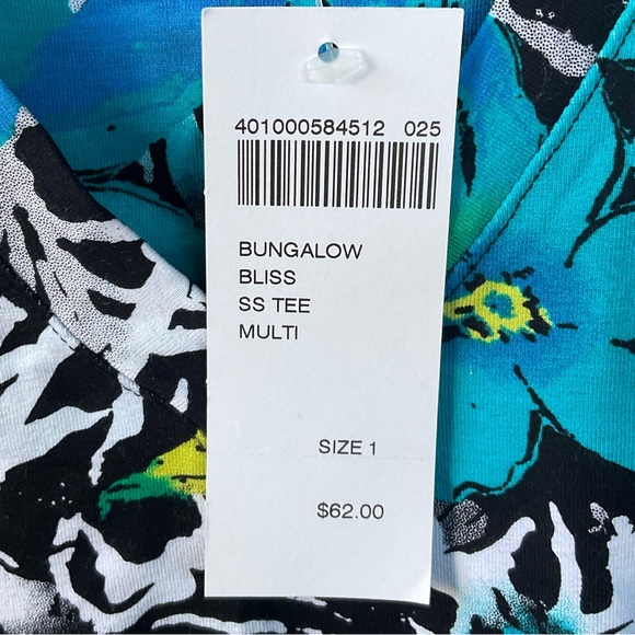 Chico’s Bungalow Bliss Short Sleeve Blouse Multi-Color; NWT; M/8 - Picture 8 of 11